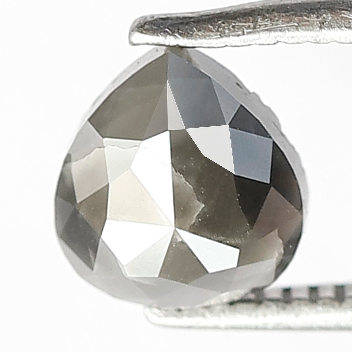 1.21 CT Pear Shape Natural Salt and Pepper Diamond, 6.40 mm Gray Black Earth Mined Loose Diamond For Wedding Ring