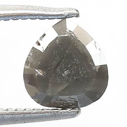 1.21 CT Pear Shape Natural Salt and Pepper Diamond, 6.40 mm Gray Black Earth Mined Loose Diamond For Wedding Ring