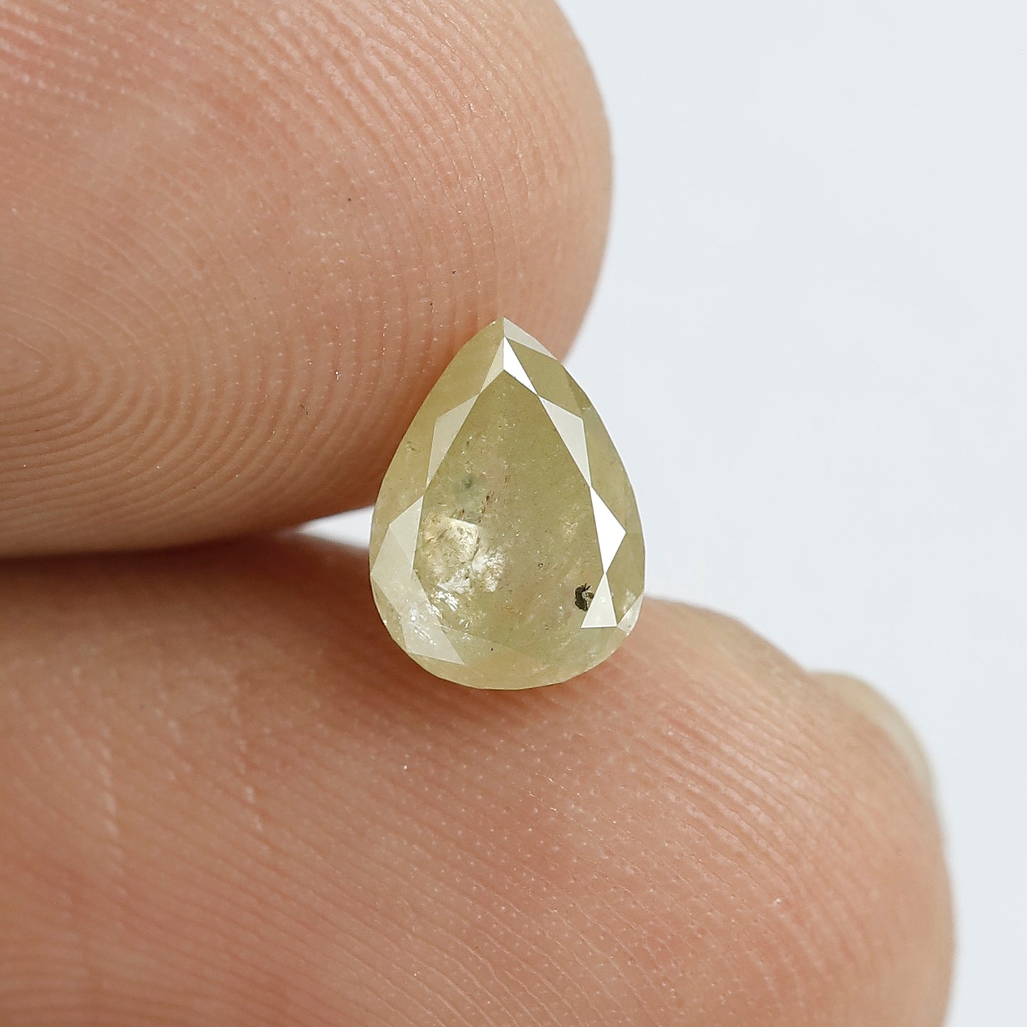1.19 CT 7.50 MM Pear Shape Yellow Color Rustic Natural Loose Diamond For Engagement Ring