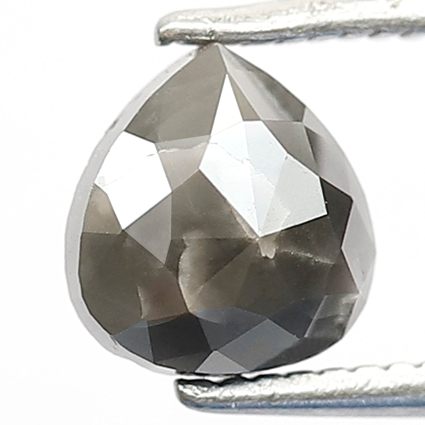 1.21 CT Pear Shape Natural Salt and Pepper Diamond, 6.40 mm Gray Black Earth Mined Loose Diamond For Wedding Ring