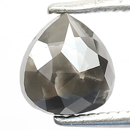 1.21 CT Pear Shape Natural Salt and Pepper Diamond, 6.40 mm Gray Black Earth Mined Loose Diamond For Wedding Ring
