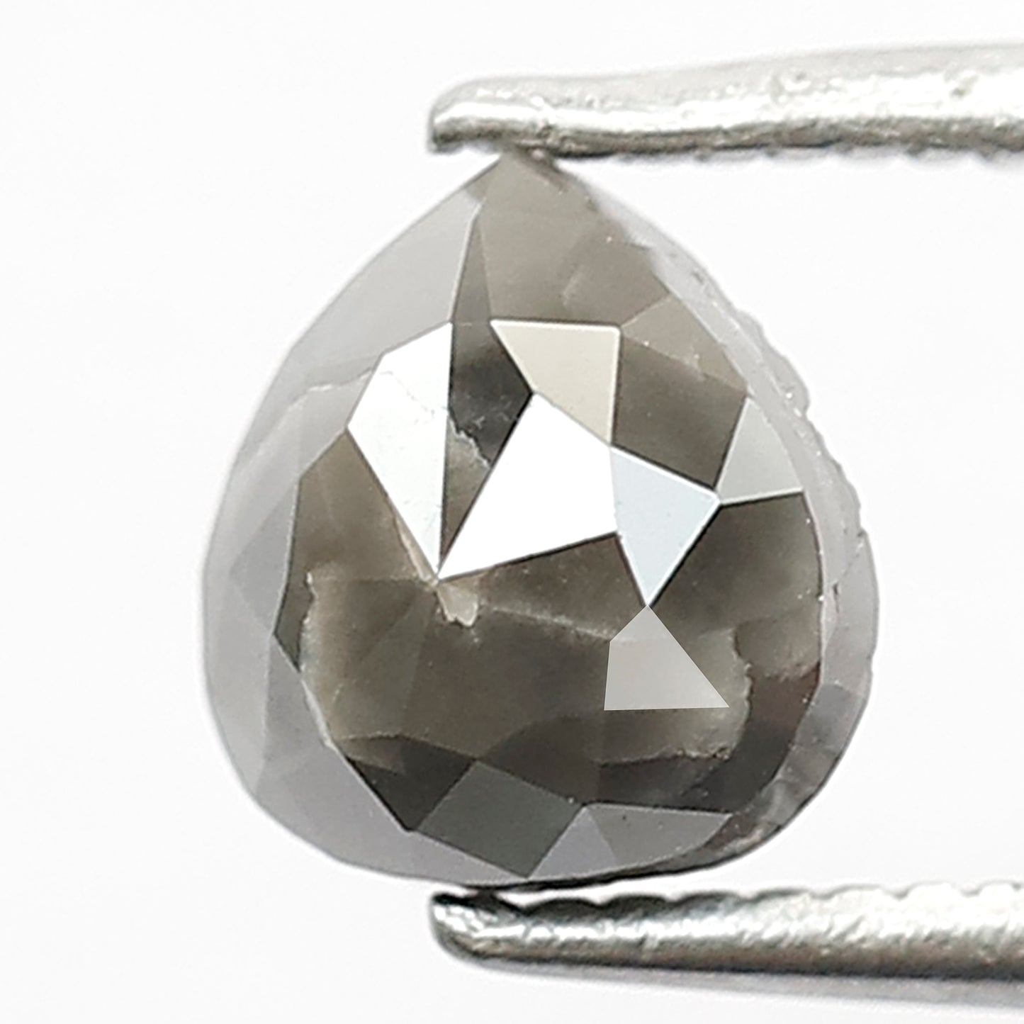 1.21 CT Pear Shape Natural Salt and Pepper Diamond, 6.40 mm Gray Black Earth Mined Loose Diamond For Wedding Ring