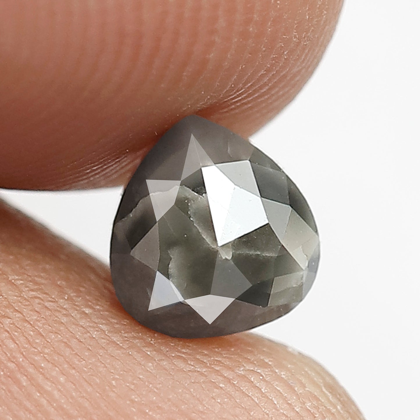 1.21 CT Pear Shape Natural Salt and Pepper Diamond, 6.40 mm Gray Black Earth Mined Loose Diamond For Wedding Ring