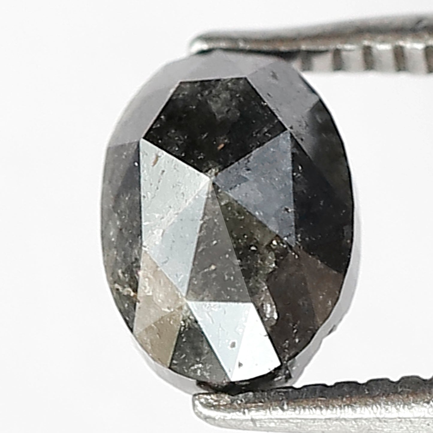 1.43 CT Oval Salt and Pepper Earth Mined Diamond, 7.00 x 5.00 mm Natural Gray Black Loose Diamond For Wedding Jewelry