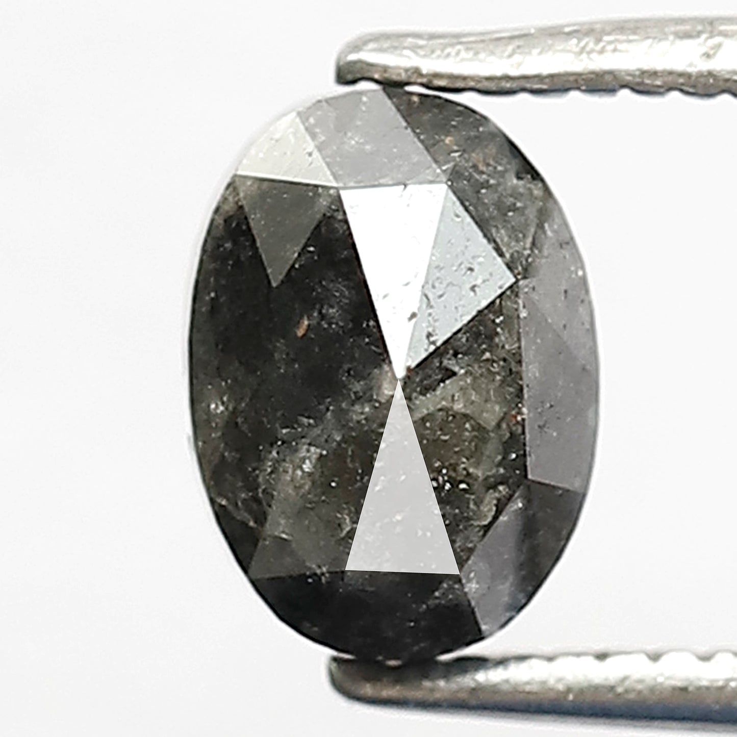 1.43 CT Oval Salt and Pepper Earth Mined Diamond, 7.00 x 5.00 mm Natural Gray Black Loose Diamond For Wedding Jewelry