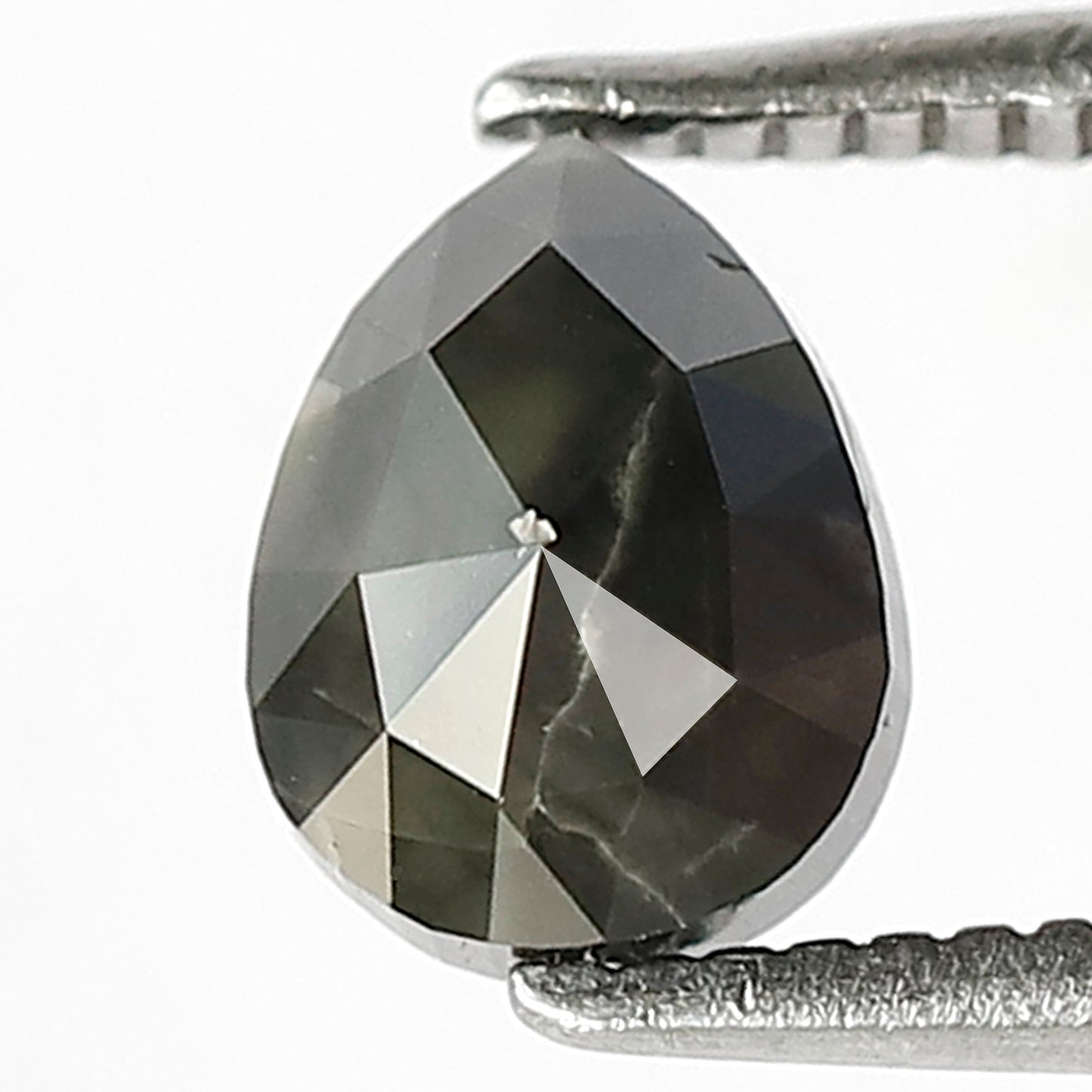 1.07 CT Pear Shape Salt and Pepper Diamond, Natural Gray Black Loose Diamond, Earth Mined Stone for Anniversary Ring