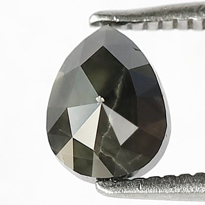 1.07 CT Pear Shape Salt and Pepper Diamond, Natural Gray Black Loose Diamond, Earth Mined Stone for Anniversary Ring