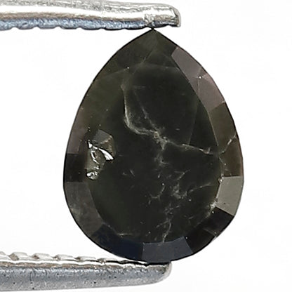 1.07 CT Pear Shape Salt and Pepper Diamond, Natural Gray Black Loose Diamond, Earth Mined Stone for Anniversary Ring