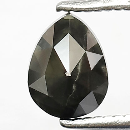 1.07 CT Pear Shape Salt and Pepper Diamond, Natural Gray Black Loose Diamond, Earth Mined Stone for Anniversary Ring