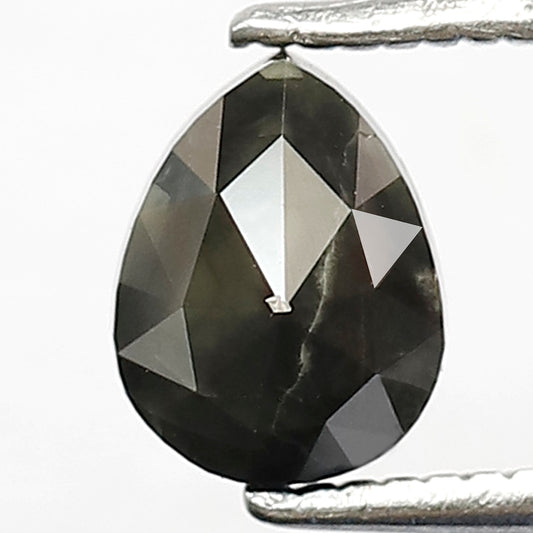 1.07 CT Pear Shape Salt and Pepper Diamond, Natural Gray Black Loose Diamond, Earth Mined Stone for Anniversary Ring