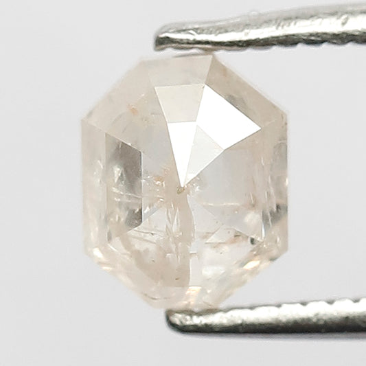 1.13 CT Natural Fancy Misty White Color Asscher Shaped Loose Salt and Pepper Diamond