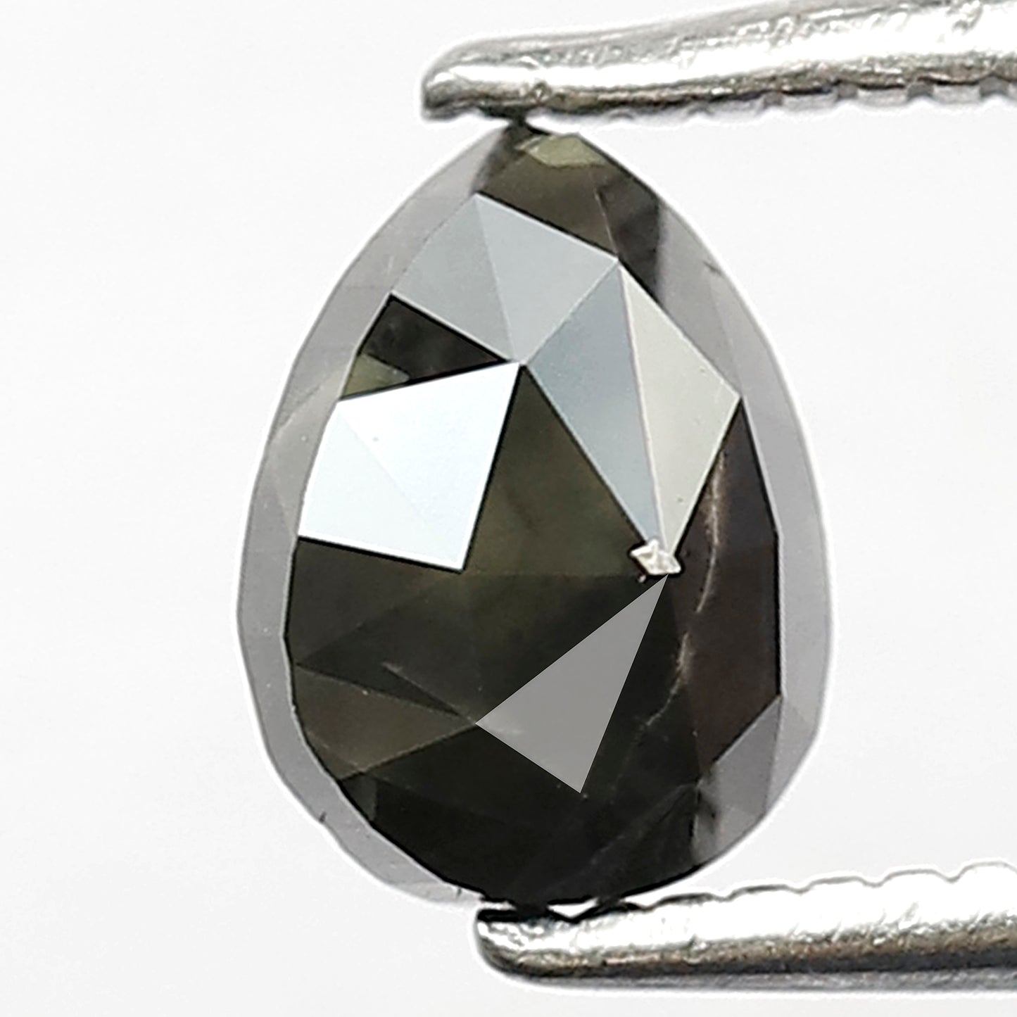 1.07 CT Pear Shape Salt and Pepper Diamond, Natural Gray Black Loose Diamond, Earth Mined Stone for Anniversary Ring