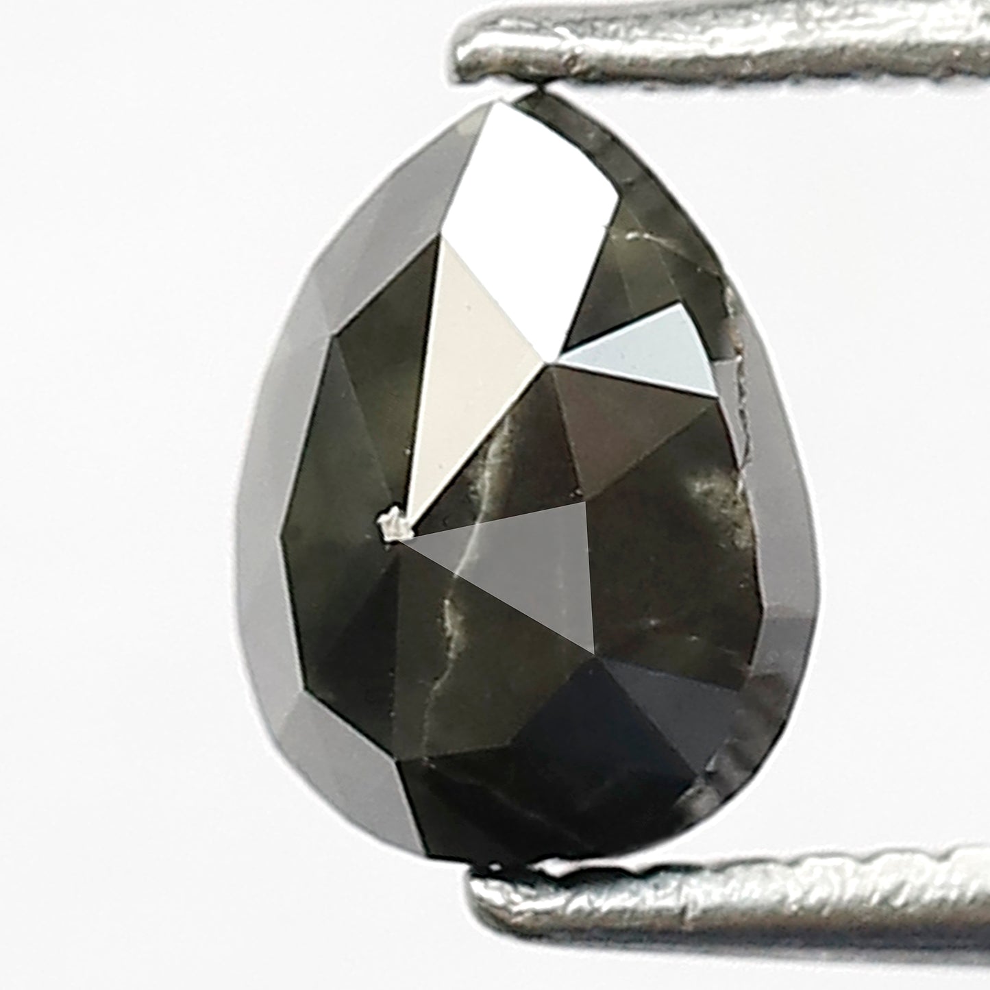 1.07 CT Pear Shape Salt and Pepper Diamond, Natural Gray Black Loose Diamond, Earth Mined Stone for Anniversary Ring