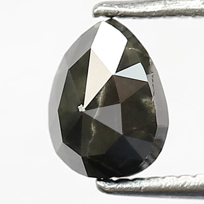 1.07 CT Pear Shape Salt and Pepper Diamond, Natural Gray Black Loose Diamond, Earth Mined Stone for Anniversary Ring