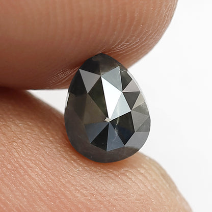 1.07 CT Pear Shape Salt and Pepper Diamond, Natural Gray Black Loose Diamond, Earth Mined Stone for Anniversary Ring