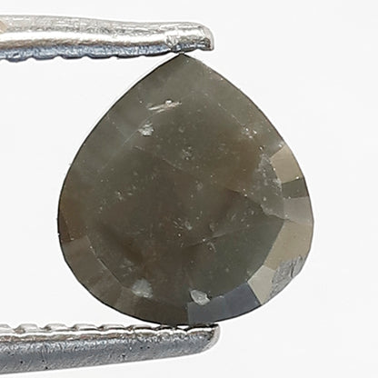 1.23 CT Natural Pear Cut Diamond, Gray Black Salt and Pepper Loose Diamond, Earth Mined Gem for Engagement or Anniversary Ring