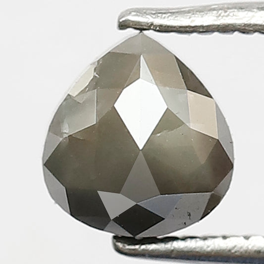 1.23 CT Natural Pear Cut Diamond, Gray Black Salt and Pepper Loose Diamond, Earth Mined Gem for Engagement or Anniversary Ring
