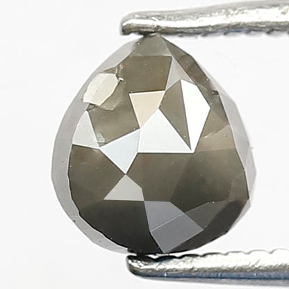 1.23 CT Natural Pear Cut Diamond, Gray Black Salt and Pepper Loose Diamond, Earth Mined Gem for Engagement or Anniversary Ring