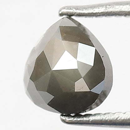 1.23 CT Natural Pear Cut Diamond, Gray Black Salt and Pepper Loose Diamond, Earth Mined Gem for Engagement or Anniversary Ring