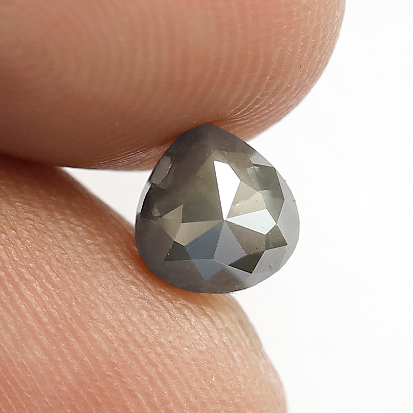 1.23 CT Natural Pear Cut Diamond, Gray Black Salt and Pepper Loose Diamond, Earth Mined Gem for Engagement or Anniversary Ring