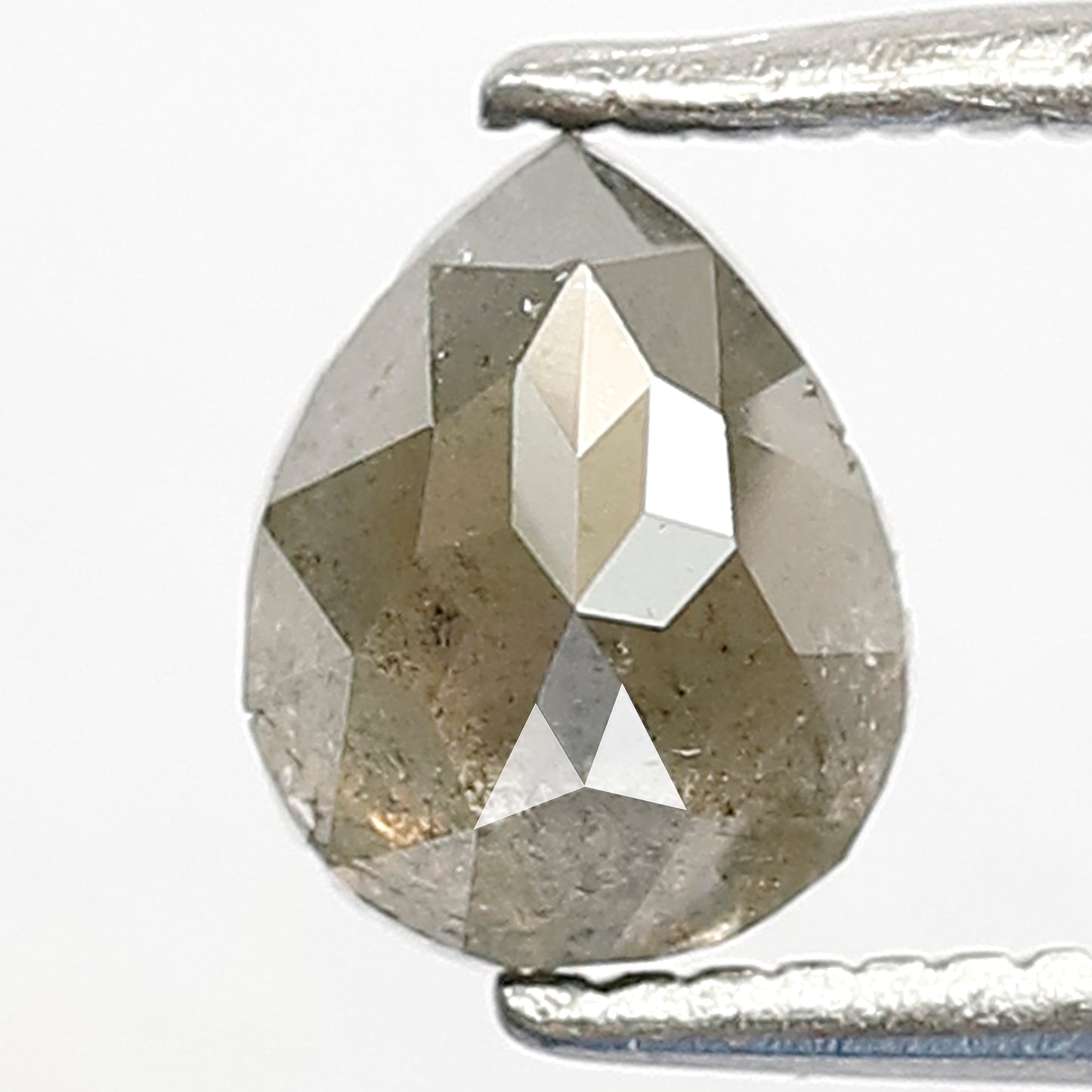 0.93 CT Conflict Free Pear Shape Loose Diamond, 6.40 x 5.00 mm Natural Salt and Pepper Diamond