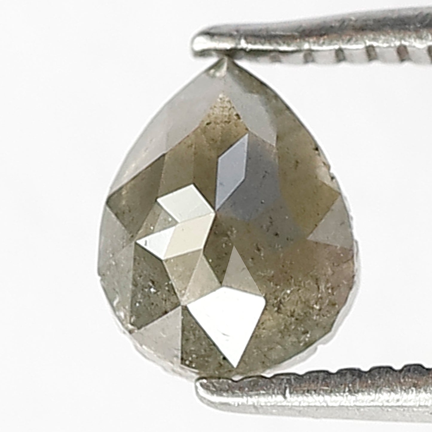 0.93 CT Conflict Free Pear Shape Loose Diamond, 6.40 x 5.00 mm Natural Salt and Pepper Diamond