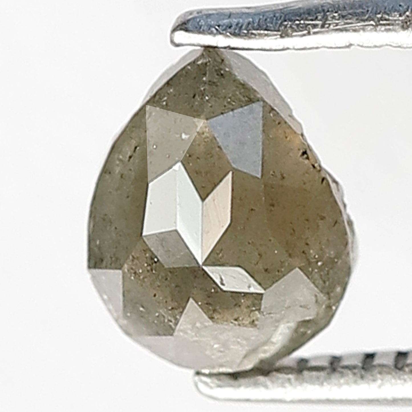 0.93 CT Conflict Free Pear Shape Loose Diamond, 6.40 x 5.00 mm Natural Salt and Pepper Diamond