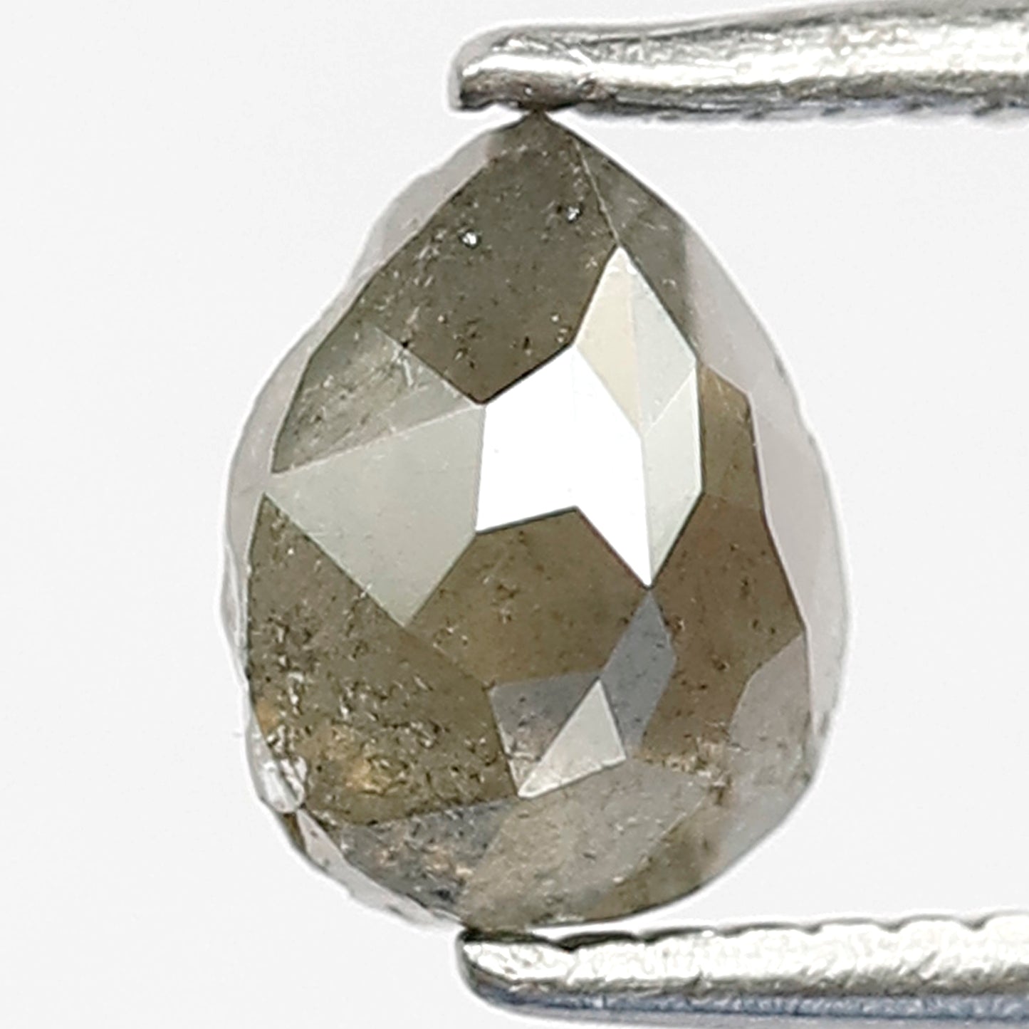 0.93 CT Conflict Free Pear Shape Loose Diamond, 6.40 x 5.00 mm Natural Salt and Pepper Diamond