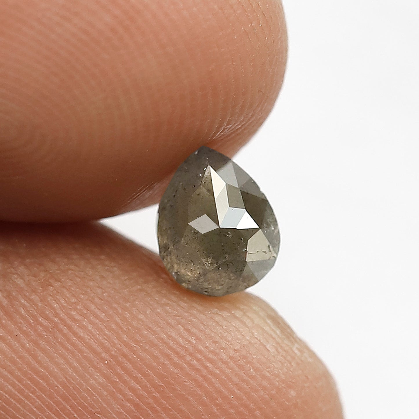 0.93 CT Conflict Free Pear Shape Loose Diamond, 6.40 x 5.00 mm Natural Salt and Pepper Diamond