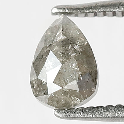 Gray Black Pear Shape Salt and Pepper Diamond 0.79 CT, Natural Loose Conflict Free Diamond for Ring and Pendant