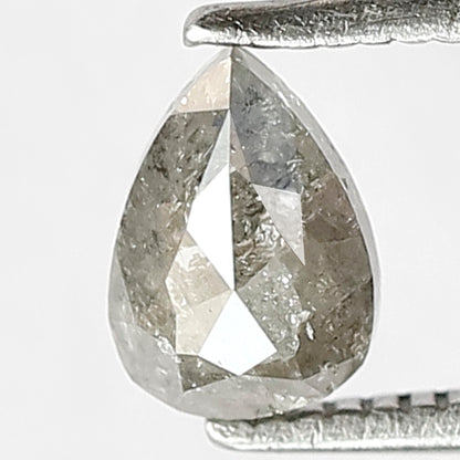 Gray Black Pear Shape Salt and Pepper Diamond 0.79 CT, Natural Loose Conflict Free Diamond for Ring and Pendant