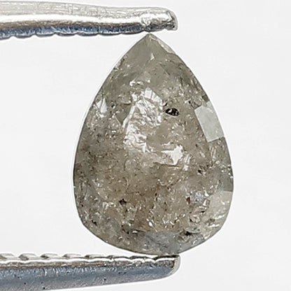 Gray Black Pear Shape Salt and Pepper Diamond 0.79 CT, Natural Loose Conflict Free Diamond for Ring and Pendant
