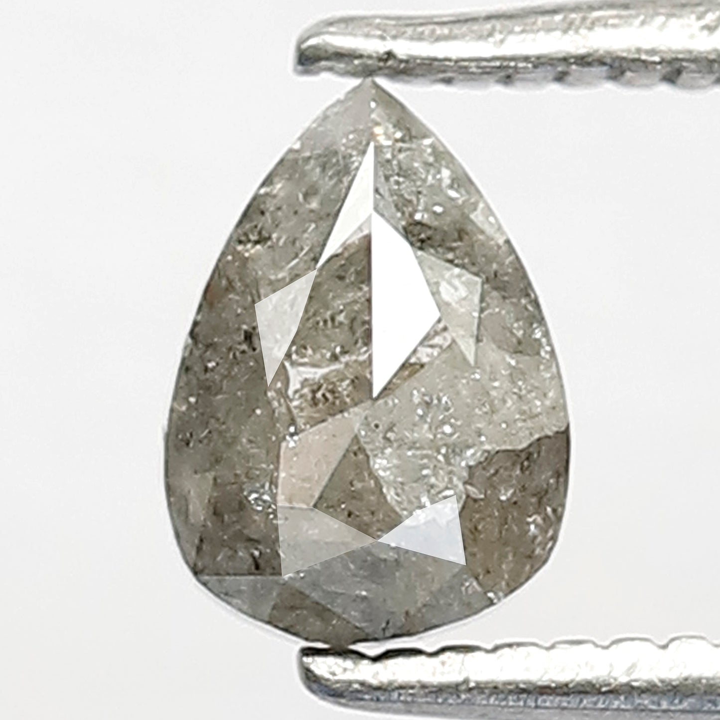 Gray Black Pear Shape Salt and Pepper Diamond 0.79 CT, Natural Loose Conflict Free Diamond for Ring and Pendant