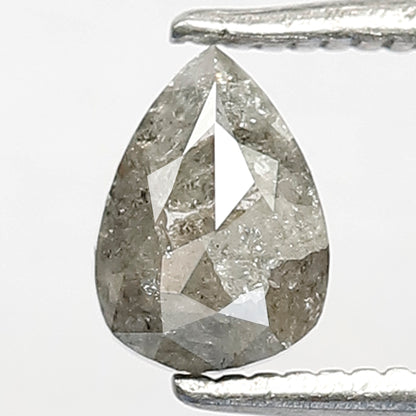 Gray Black Pear Shape Salt and Pepper Diamond 0.79 CT, Natural Loose Conflict Free Diamond for Ring and Pendant