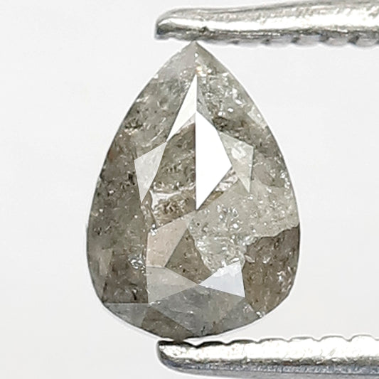 Gray Black Pear Shape Salt and Pepper Diamond 0.79 CT, Natural Loose Conflict Free Diamond for Ring and Pendant