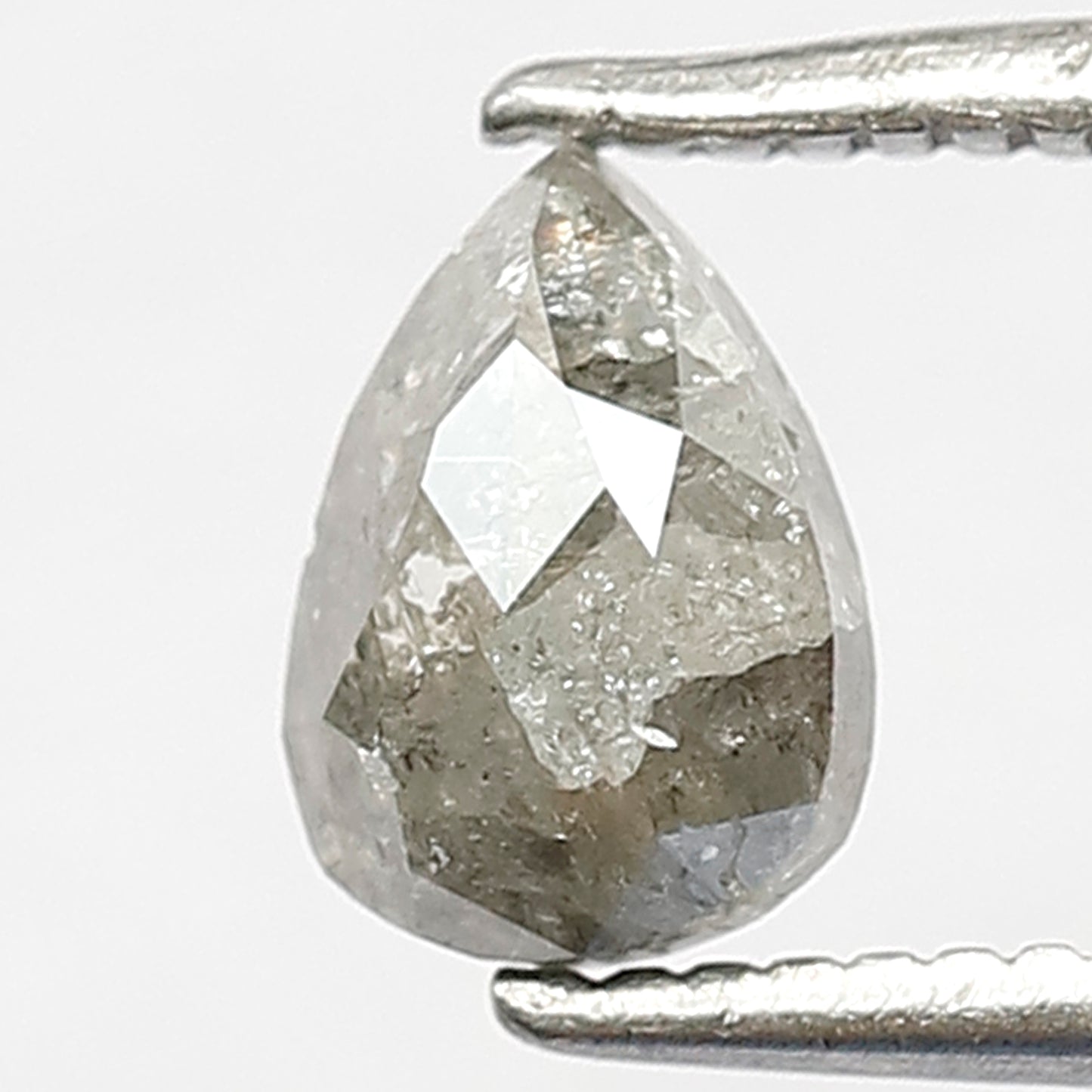 Gray Black Pear Shape Salt and Pepper Diamond 0.79 CT, Natural Loose Conflict Free Diamond for Ring and Pendant