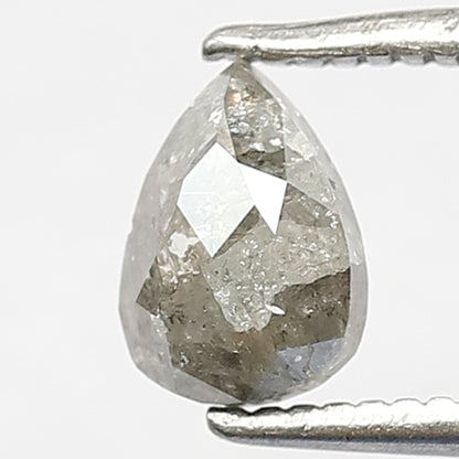 Gray Black Pear Shape Salt and Pepper Diamond 0.79 CT, Natural Loose Conflict Free Diamond for Ring and Pendant