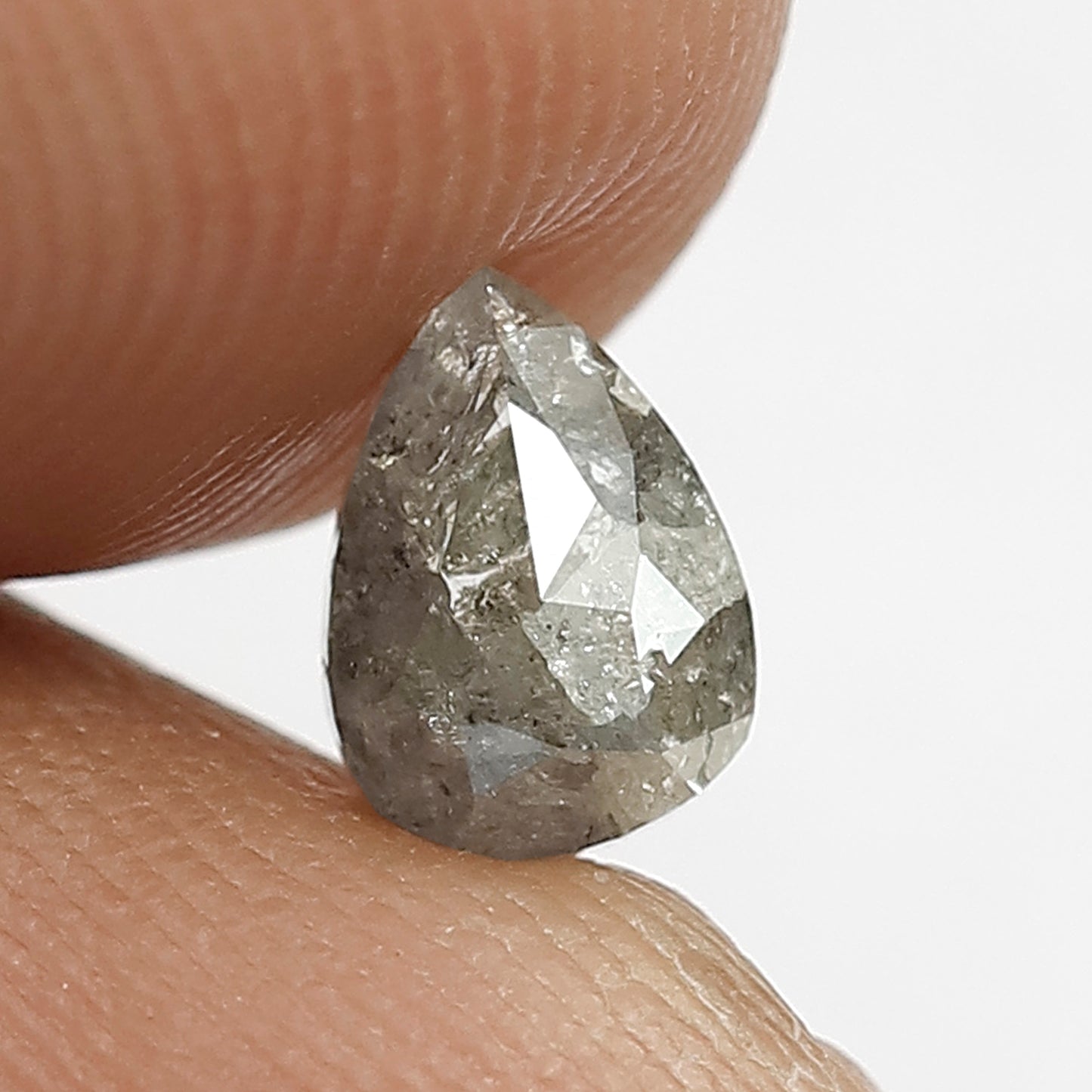 Gray Black Pear Shape Salt and Pepper Diamond 0.79 CT, Natural Loose Conflict Free Diamond for Ring and Pendant