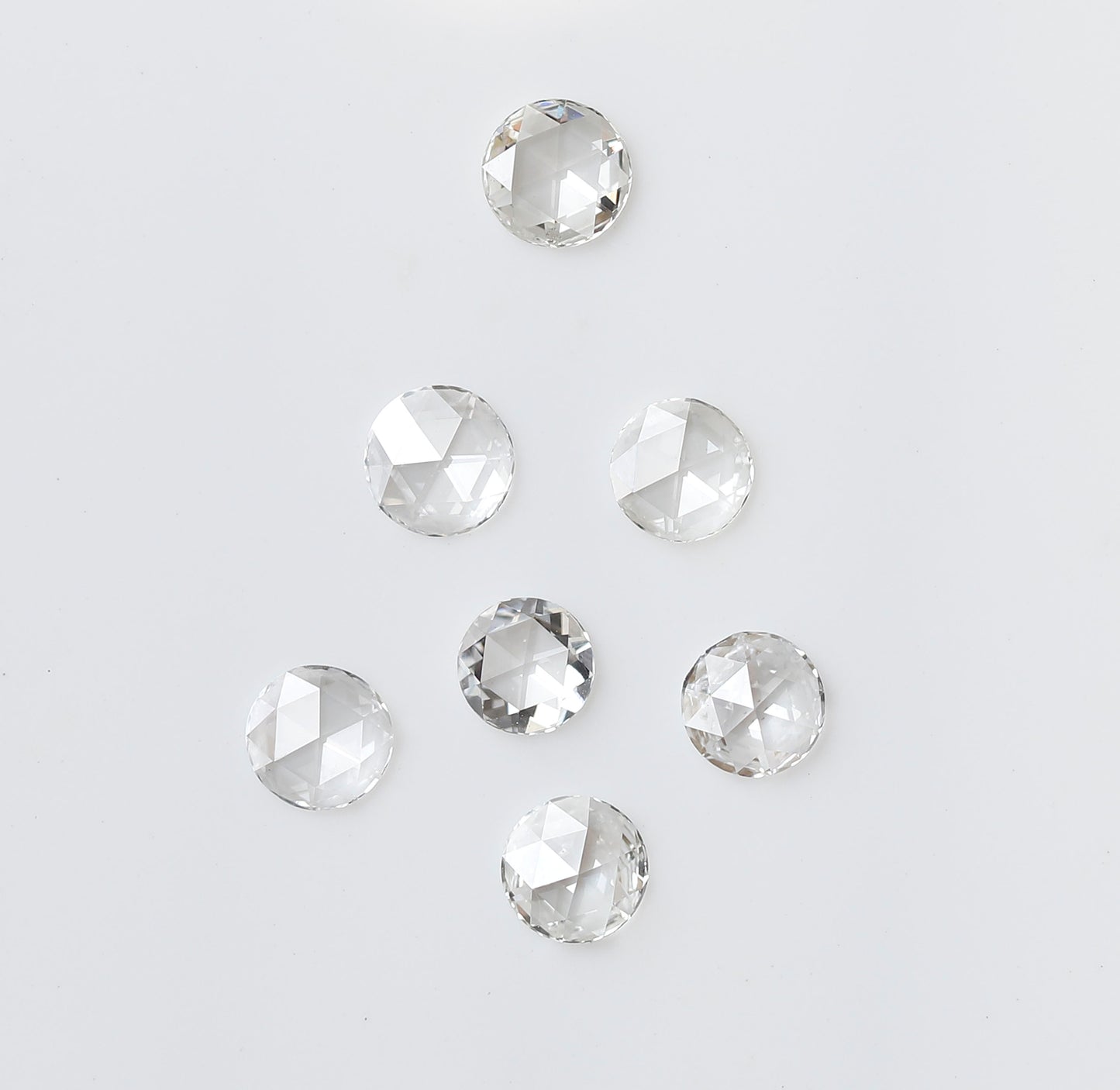 0.59 Ct Round Melee Rose Cut Diamonds, 7 Pcs FG VVS-VS Natural Loose Diamonds for Engagement Ring