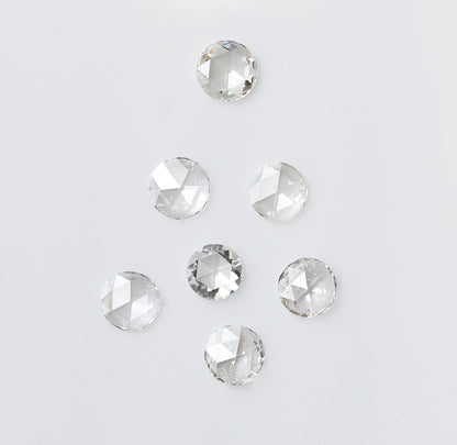 0.59 Ct Round Melee Rose Cut Diamonds, 7 Pcs FG VVS-VS Natural Loose Diamonds for Engagement Ring