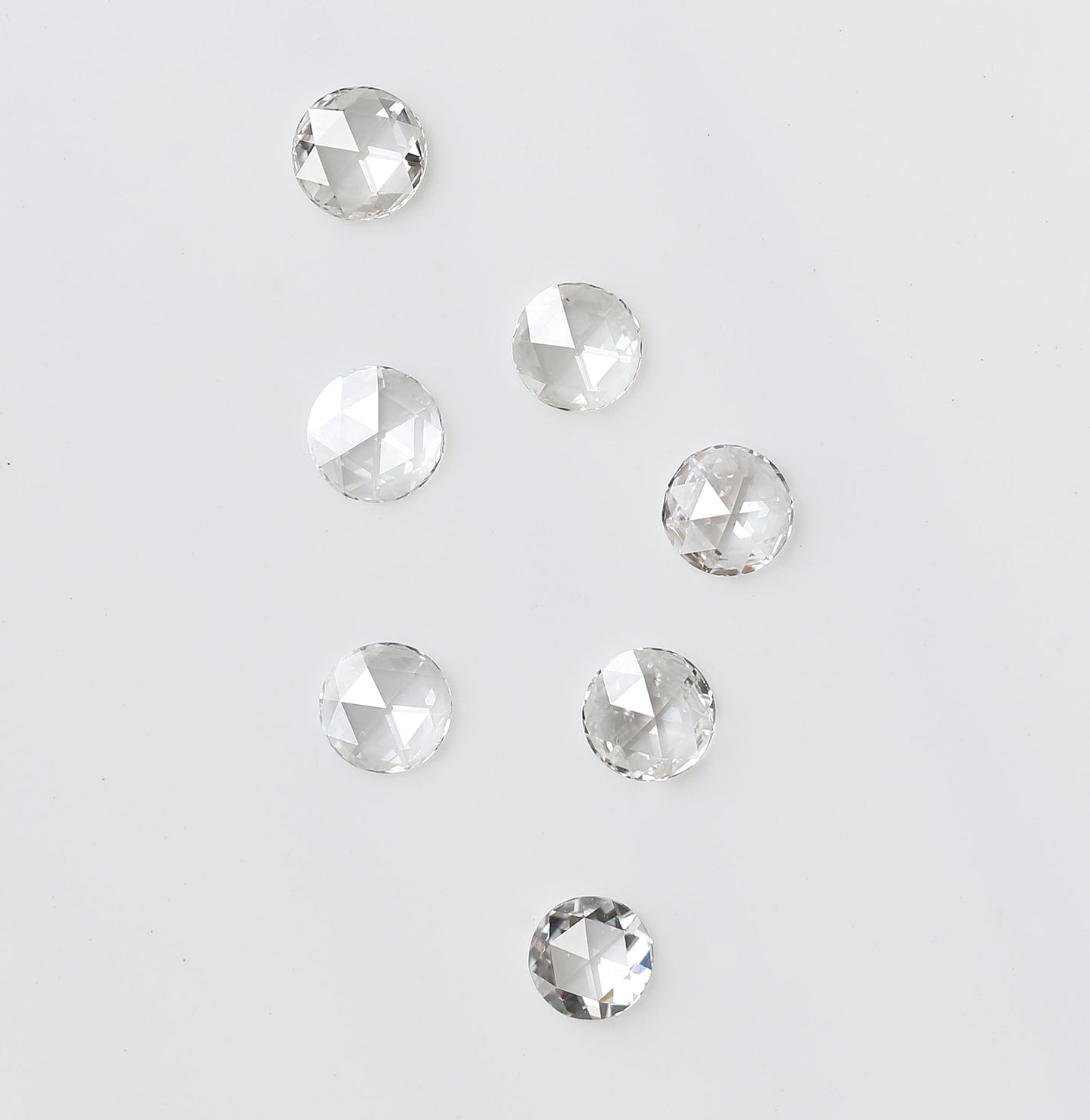 0.59 Ct Round Melee Rose Cut Diamonds, 7 Pcs FG VVS-VS Natural Loose Diamonds for Engagement Ring