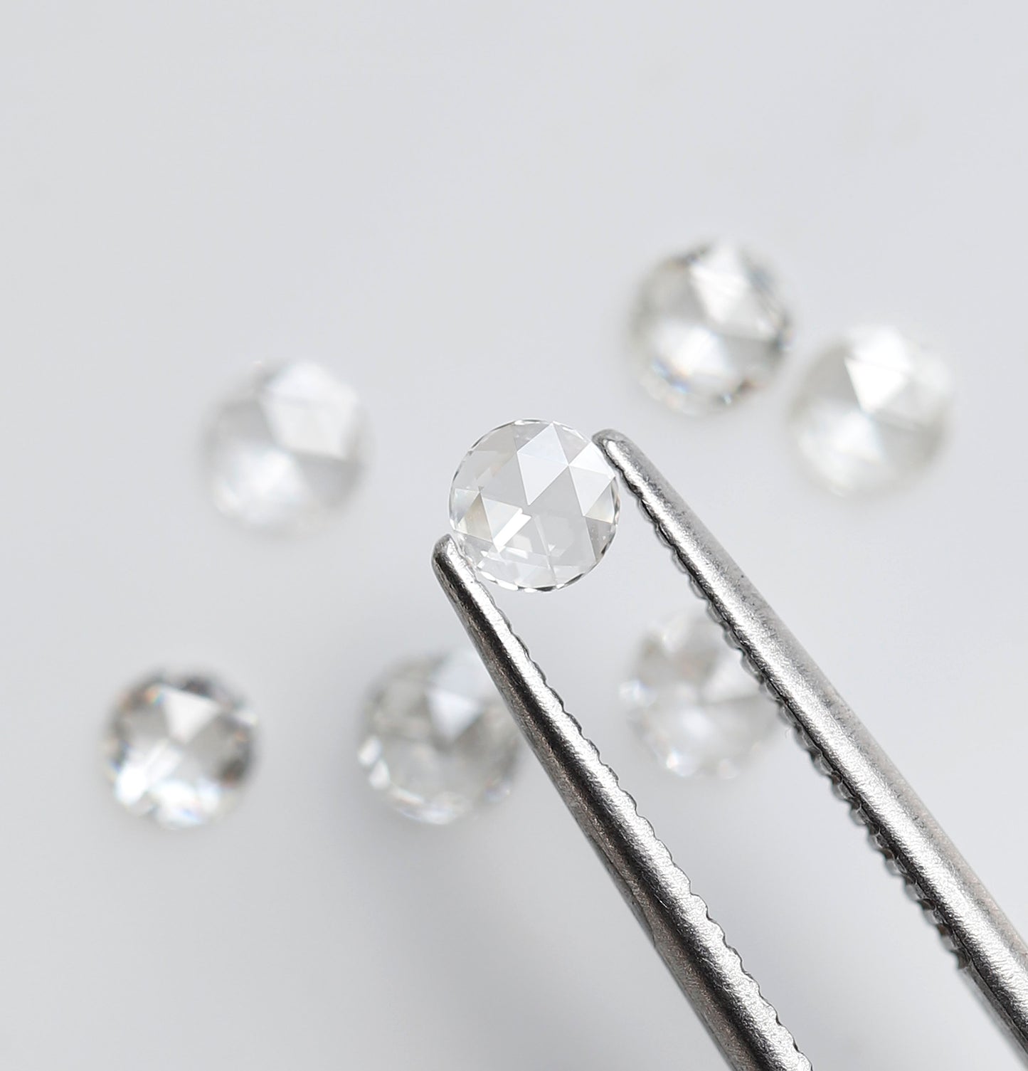 0.59 Ct Round Melee Rose Cut Diamonds, 7 Pcs FG VVS-VS Natural Loose Diamonds for Engagement Ring