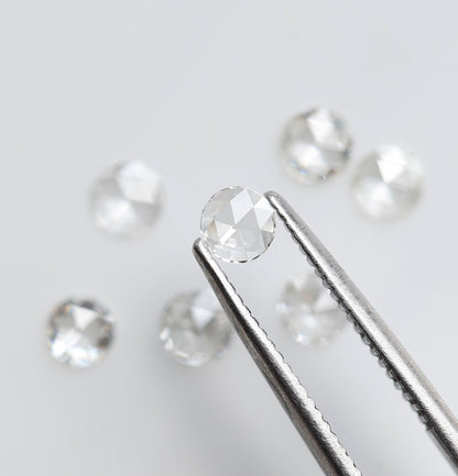 0.59 Ct Round Melee Rose Cut Diamonds, 7 Pcs FG VVS-VS Natural Loose Diamonds for Engagement Ring