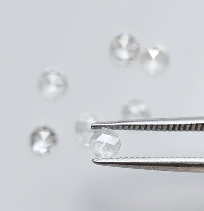 0.59 Ct Round Melee Rose Cut Diamonds, 7 Pcs FG VVS-VS Natural Loose Diamonds for Engagement Ring