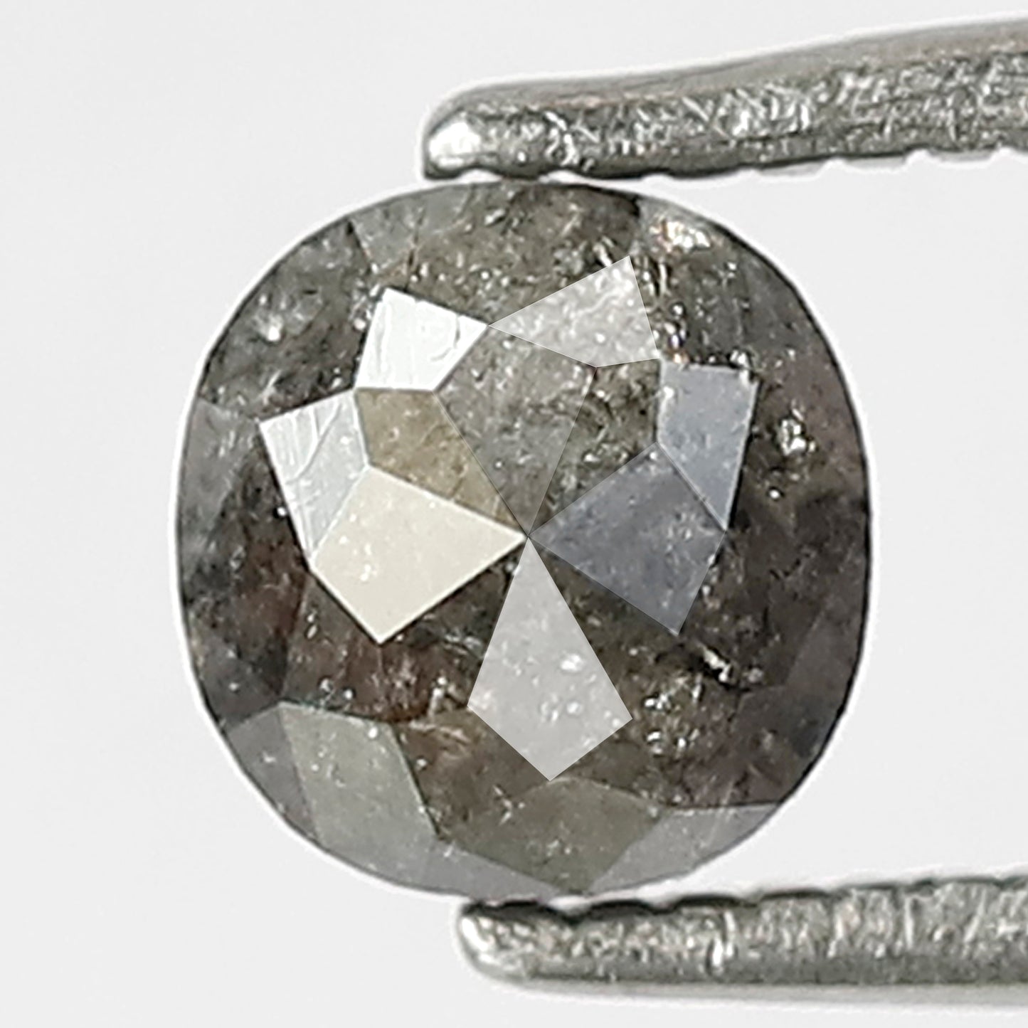 0.81 CT Cushion Shape Salt and Pepper Diamond, Natural Gray Black Loose Diamond, Conflict Free Stone for Ring Making