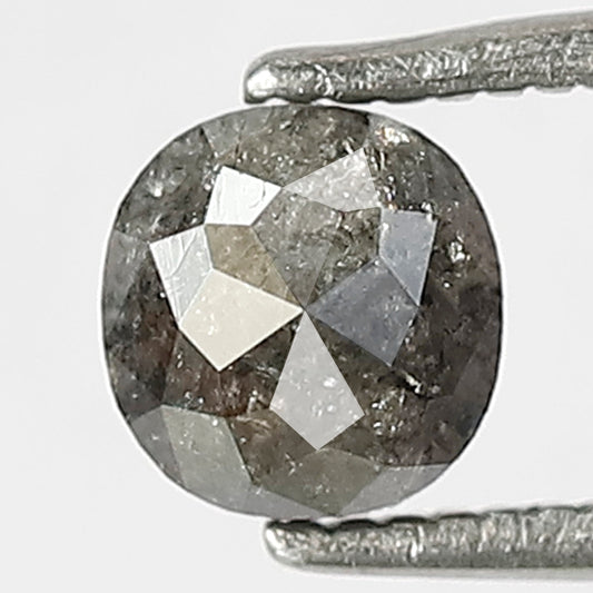 0.81 CT Cushion Shape Salt and Pepper Diamond, Natural Gray Black Loose Diamond, Conflict Free Stone for Ring Making