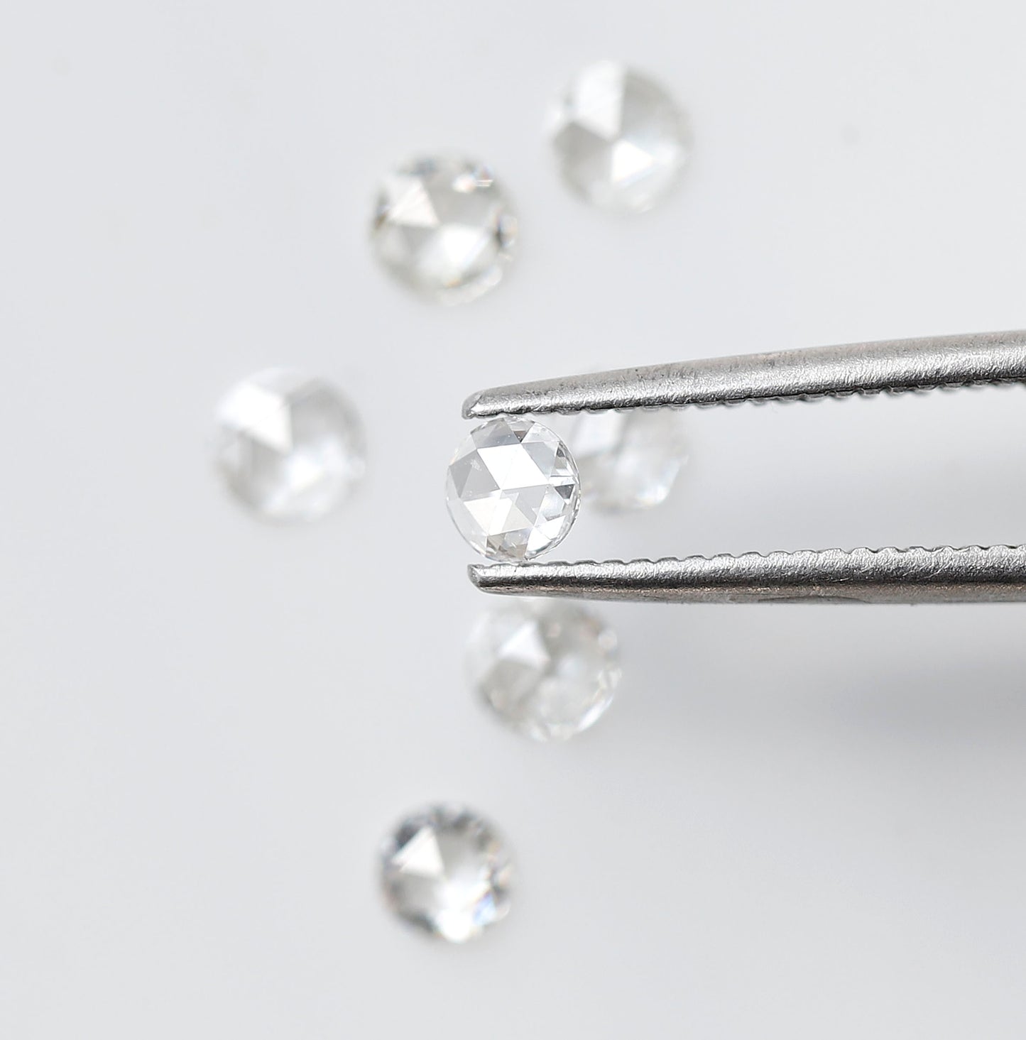 0.59 Ct Round Melee Rose Cut Diamonds, 7 Pcs FG VVS-VS Natural Loose Diamonds for Engagement Ring