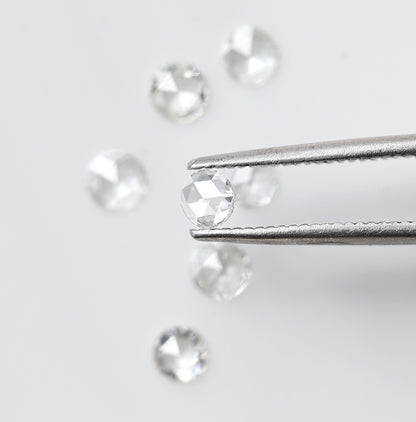 0.59 Ct Round Melee Rose Cut Diamonds, 7 Pcs FG VVS-VS Natural Loose Diamonds for Engagement Ring