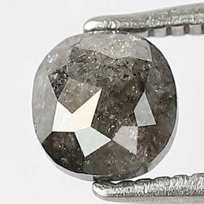 0.81 CT Cushion Shape Salt and Pepper Diamond, Natural Gray Black Loose Diamond, Conflict Free Stone for Ring Making