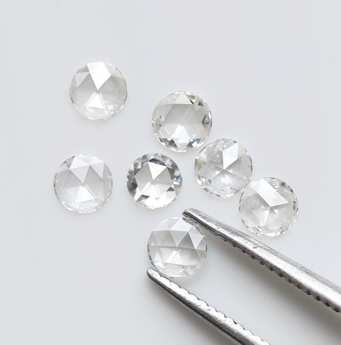 0.59 Ct Round Melee Rose Cut Diamonds, 7 Pcs FG VVS-VS Natural Loose Diamonds for Engagement Ring